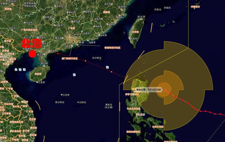 北海台风最新信息，台风烟花逼近，北海市启动防御措施